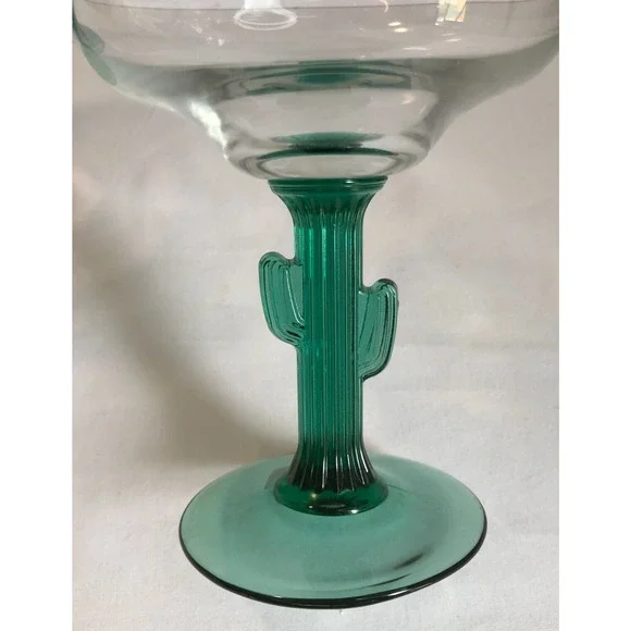 2 Vintage Libbey Margarita Cactus Stem Glasses 14oz Mexico Barware Cocktails - Picture 3 of 4